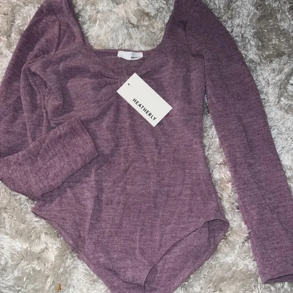 Heatherly Women's Purple Long Sleeve Bodysuit